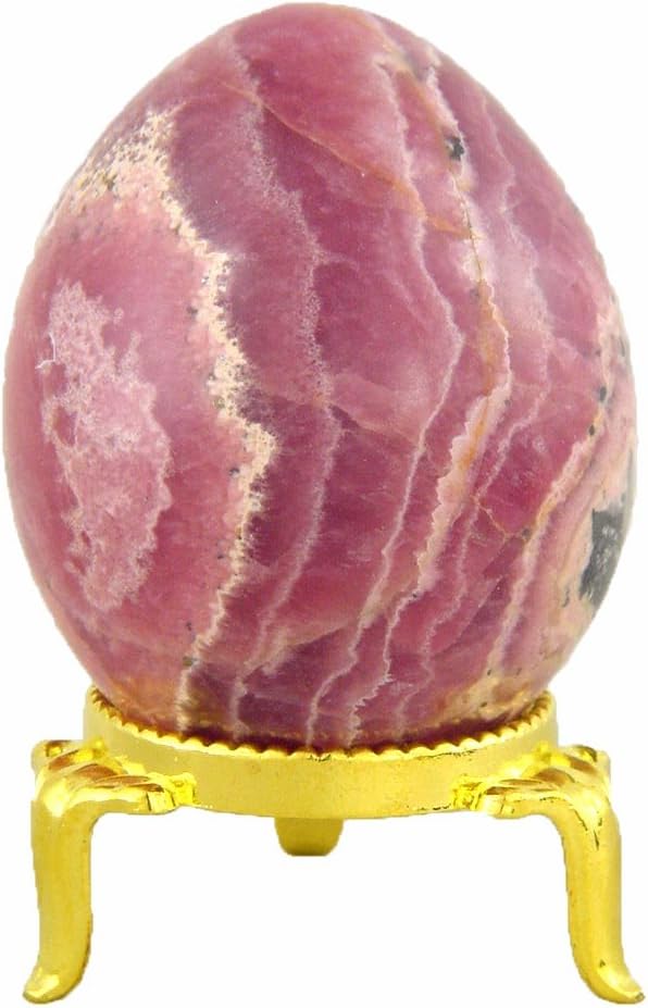 Rhodochrosite Healing Egg with Stand