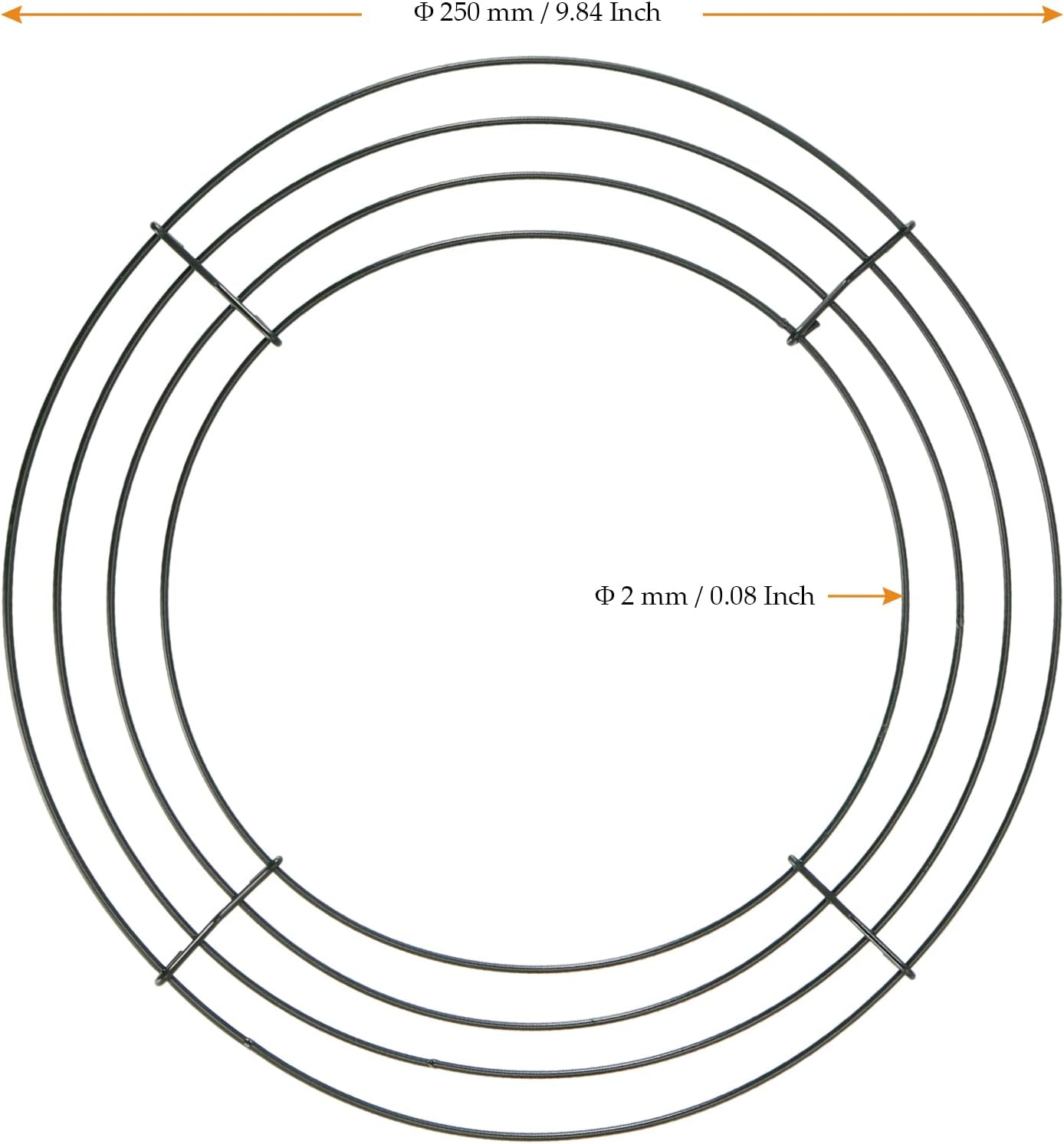 25 Pack 10 Inch Metal Wreath Frame Ring Green