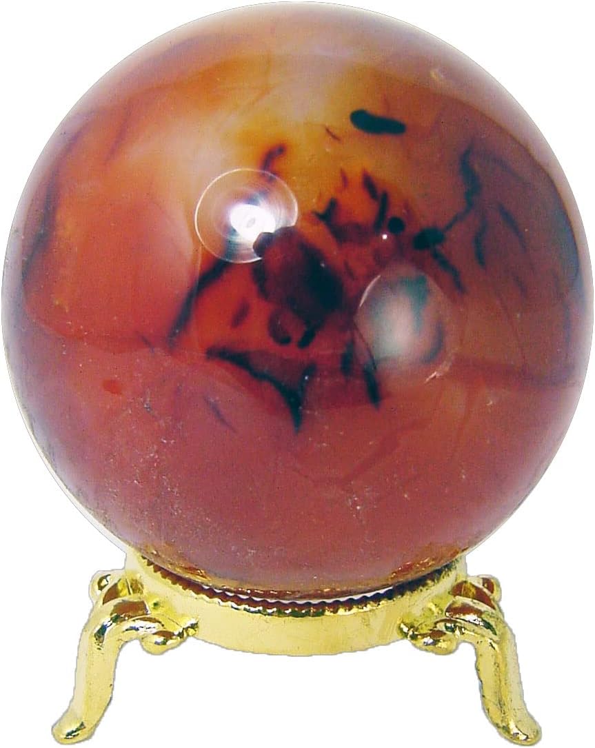 Carnelian Agate Sphere 70mm with Stand for Healing