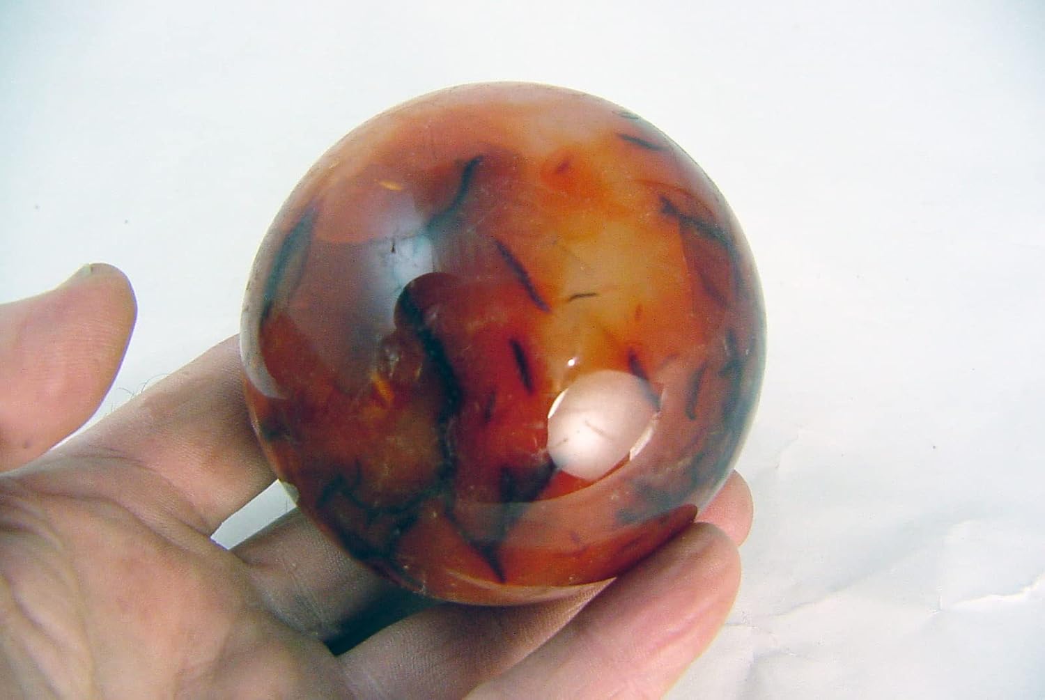 Carnelian Agate Sphere 72mm Healing with Stand