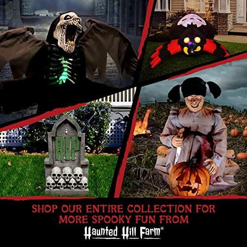 Haunted Hill Farm 24-Inch Halloween Wreath with Skulls and Vines