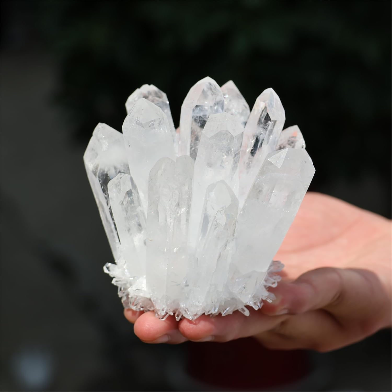 Unique Natural Clear Quartz Crystal Cluster Home Decor