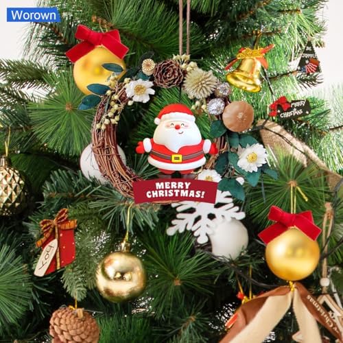 Worown 20 Pcs 3 Inch Natural Grapevine Wreaths Set 1