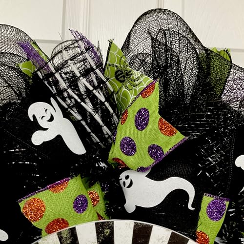 Never Trust The Living Halloween Deco Mesh Wreath