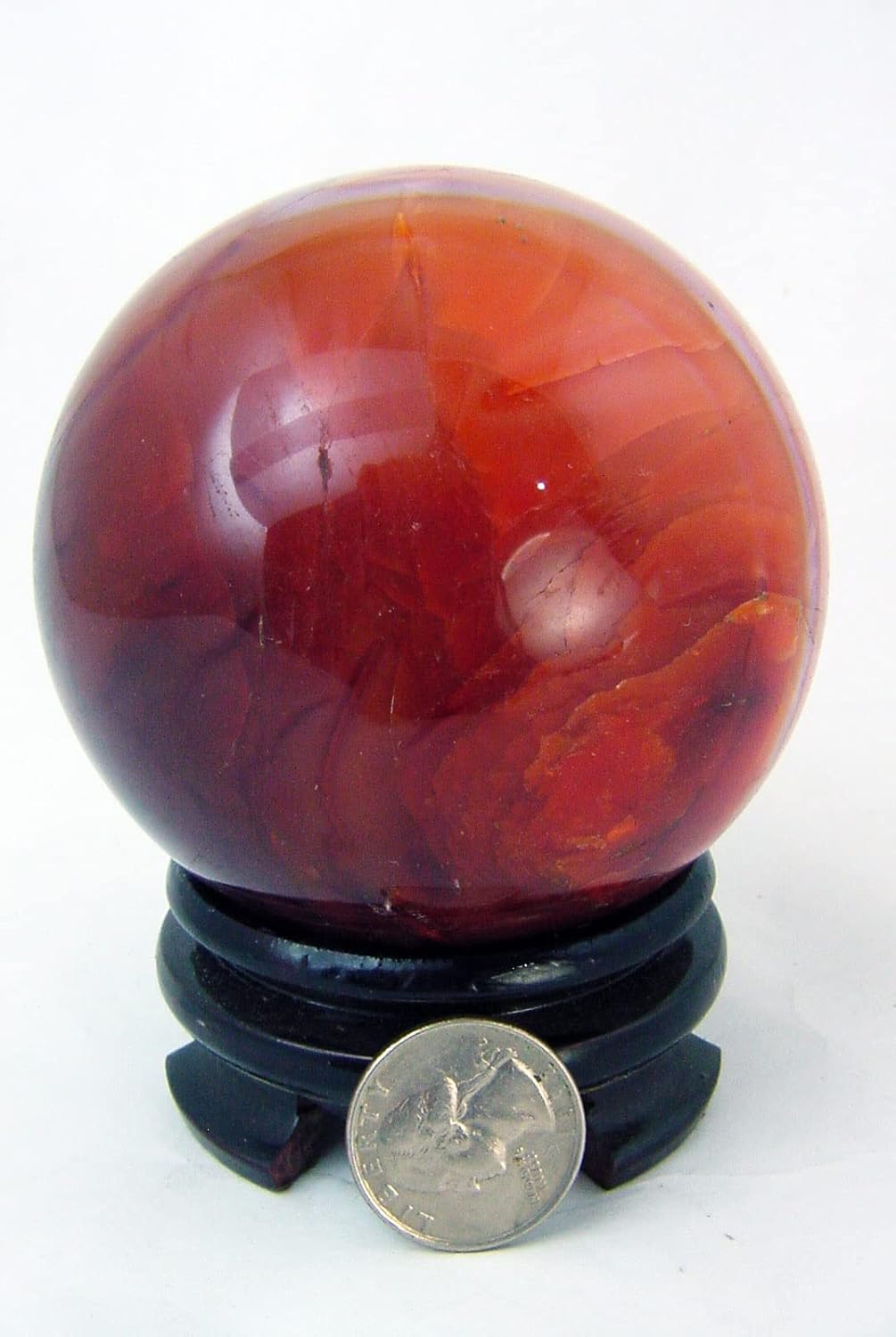 Carnelian Agate Sphere 83mm with Stand for Healing