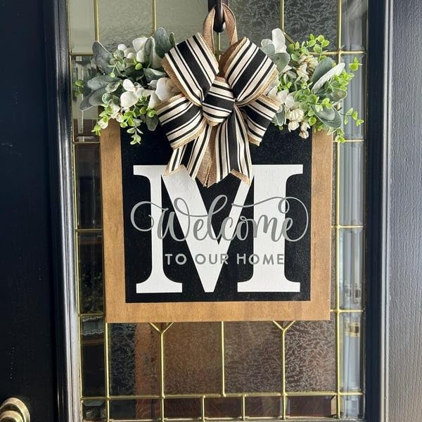 Foomegik 2025 Welcome Wreath for Front Door 14x12