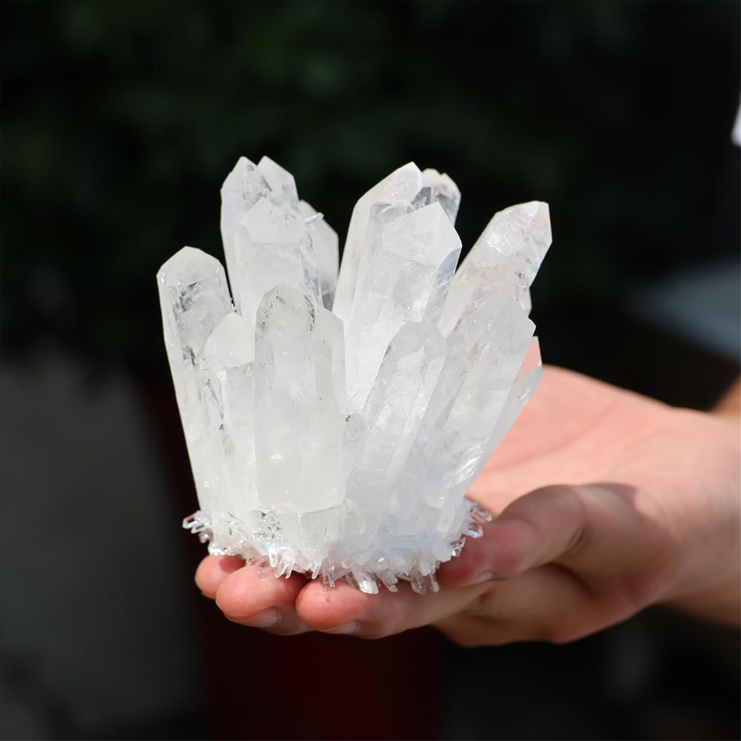 Unique Natural Clear Quartz Crystal Cluster Home Decor
