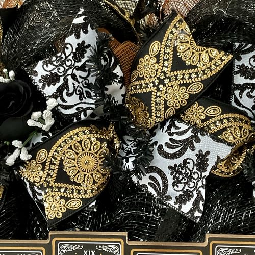 What A Mesh Tarot Card Halloween Wreath 24 or 28 Inch