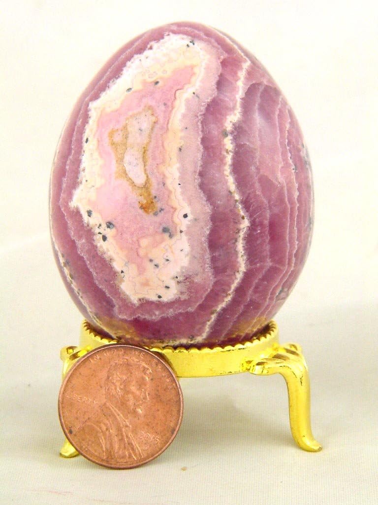 Rhodochrosite Healing Egg with Stand Reiki Activated