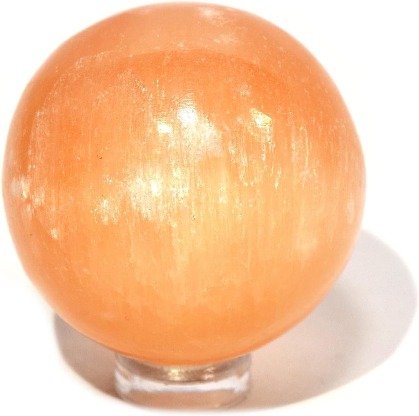 HQRP 40mm Orange Selenite Sphere Decor Stone