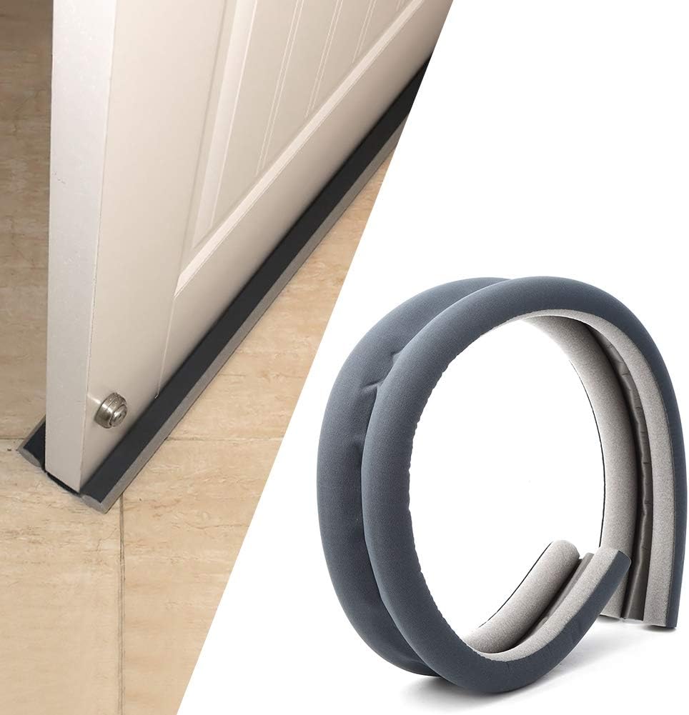 TEUOPIOE Under Door Draft Stopper Gray