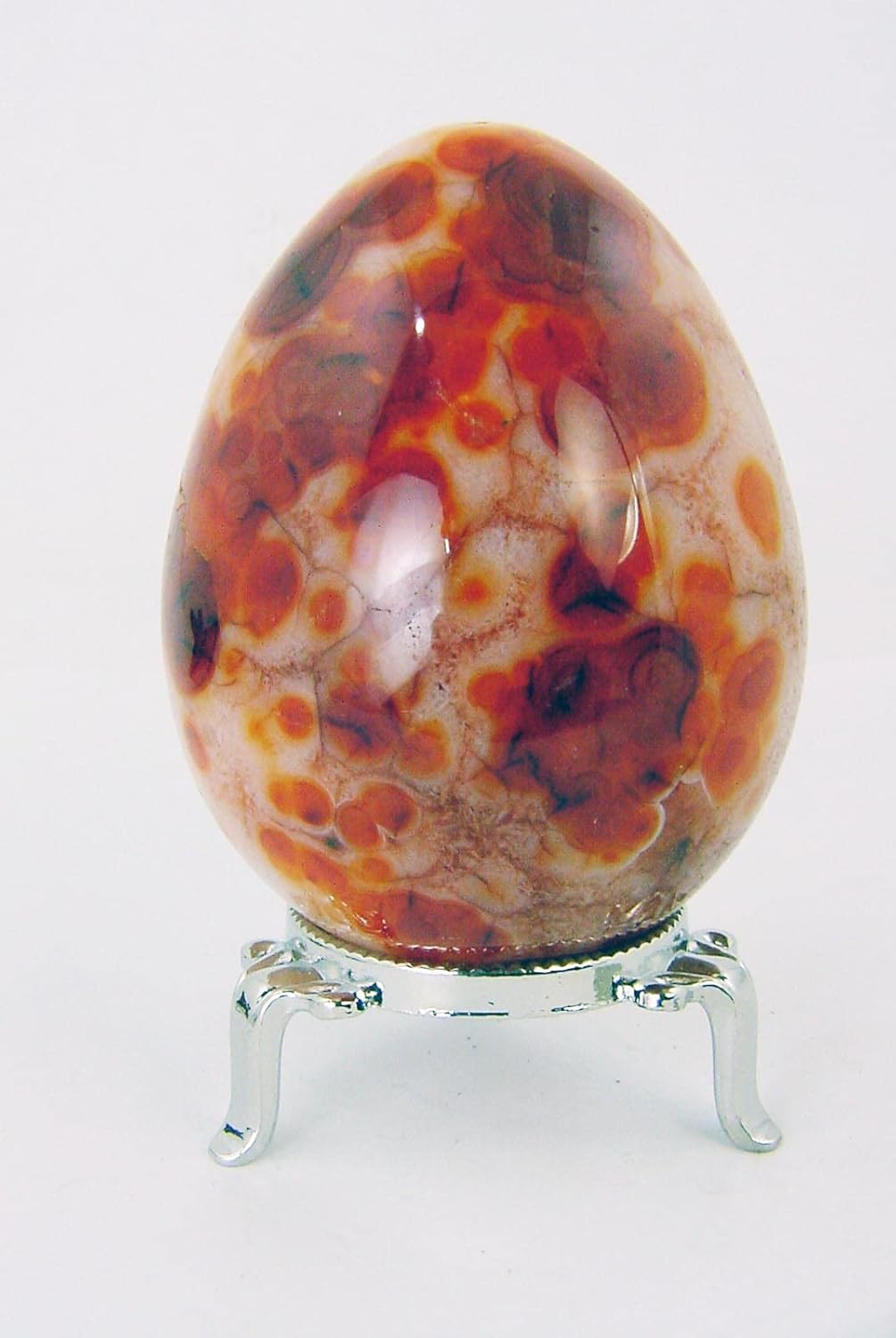 Carnelian Agate Egg Healing Gemstone with Stand