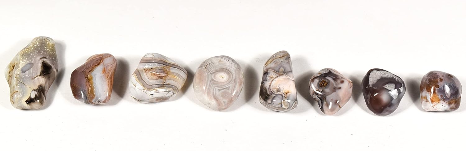 10PCS Pink Botswana Agate Tumbled Stones for Indoor Fountains