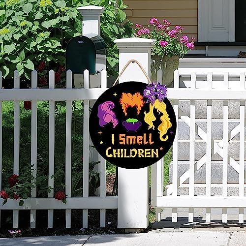 Halloween Wreath Hocus Pocus Door Sign Wooden Bow Decor