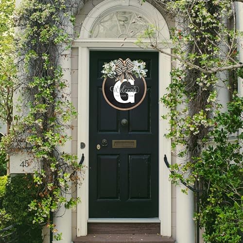 Custom Name Front Door Wreath - 26 Letter Welcome Sign