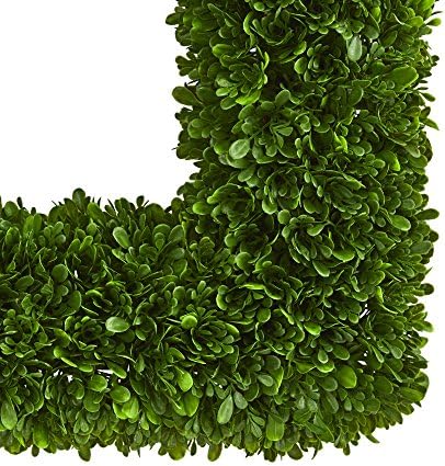 Nearly Natural 17 Inch Tea Leaf Square Wreath Artificial Plant Green