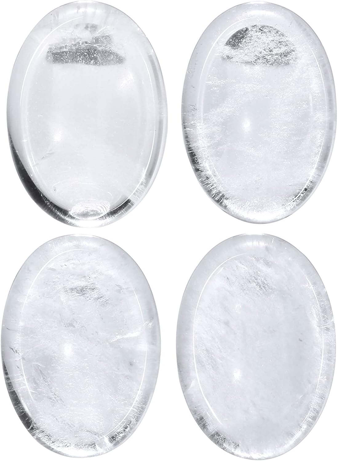 Oval Thumb Worry Stone Pack of 4 Rock Quartz Crystal Therapy