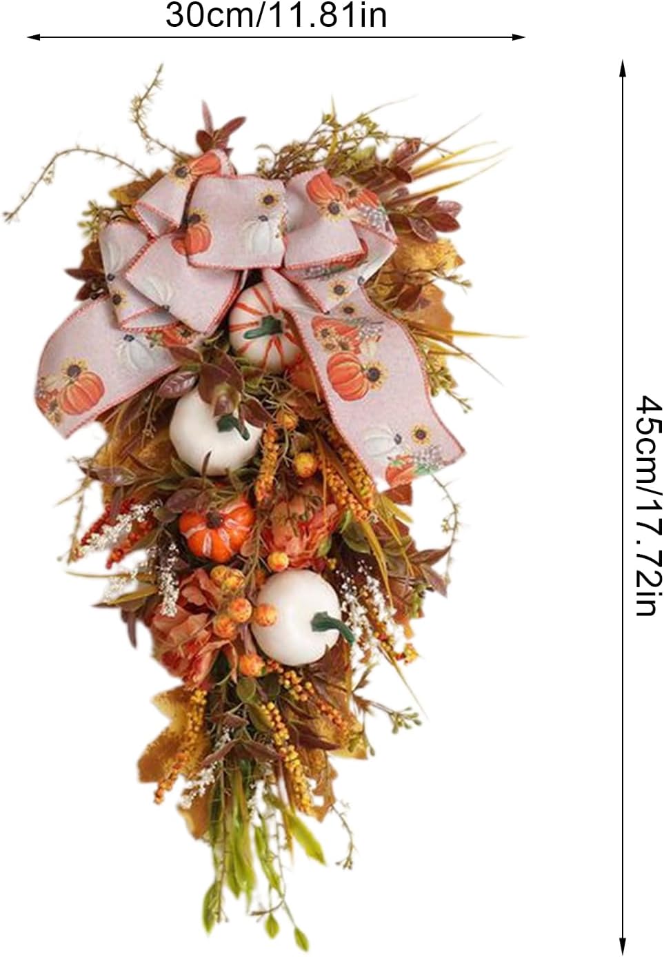Fall Floral Teardrop Swag - Halloween Decor
