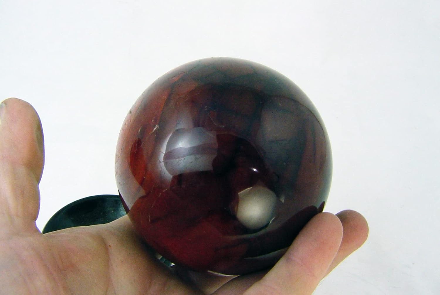 Carnelian Agate Sphere 83mm with Stand for Healing