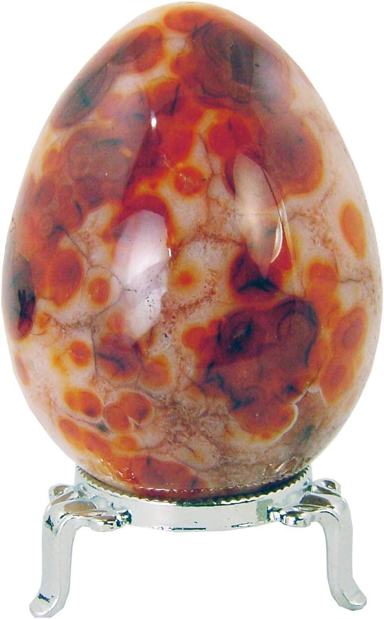 Carnelian Agate Egg Healing Gemstone with Stand