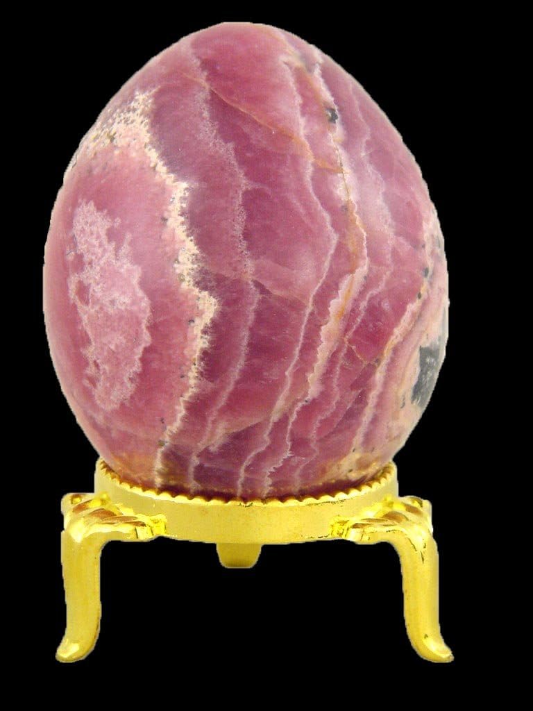Rhodochrosite Healing Egg with Stand