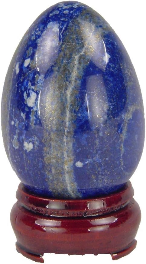 Butw Natural Lapis Lazuli Egg Healing Stone with Stand