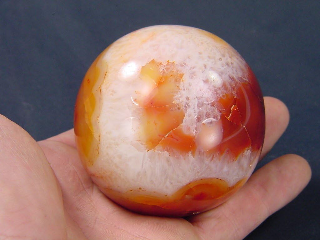 Carnelian Agate Sphere with Stand 27 Inches