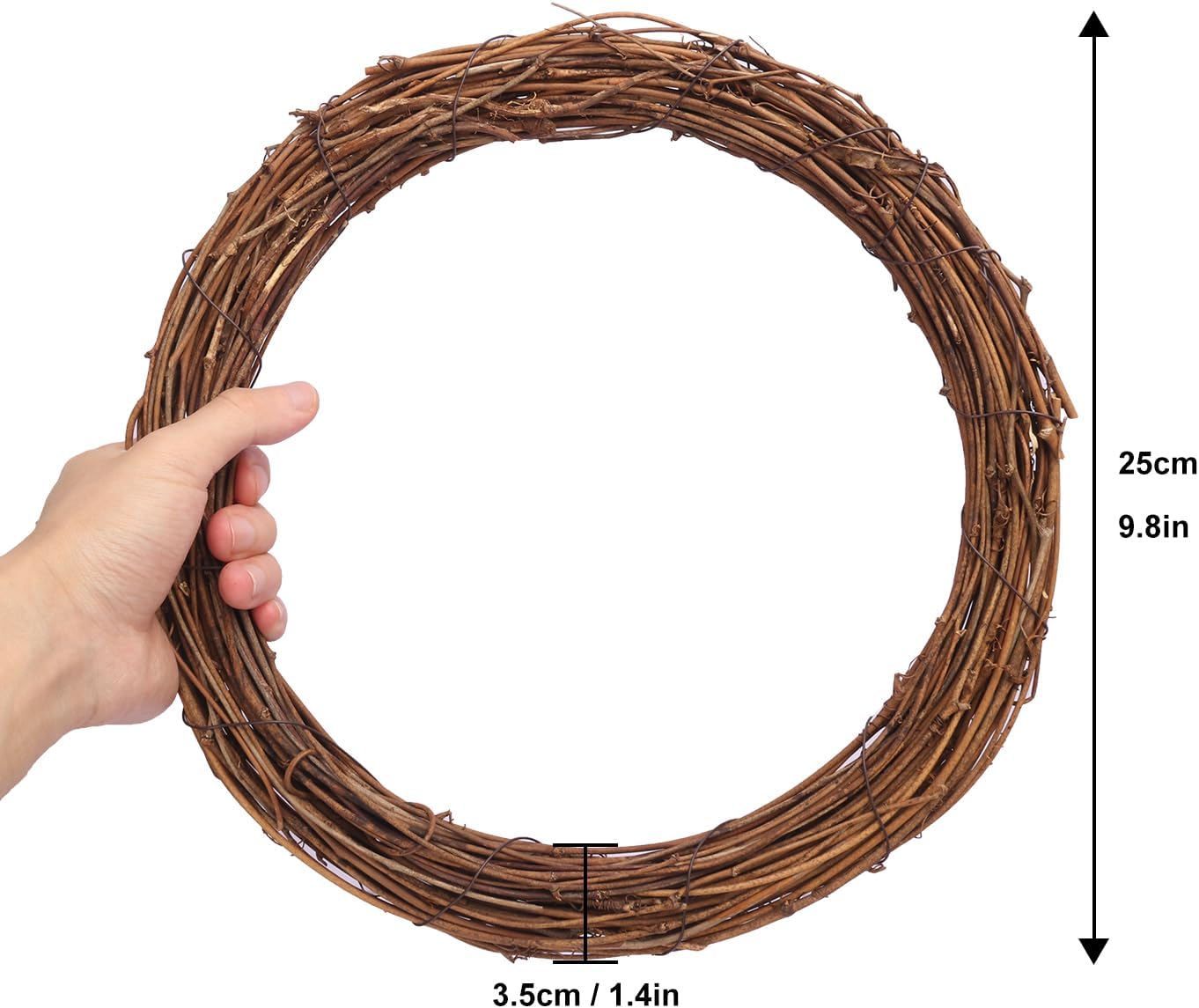 9 Pcs 10 Inch Natural Grapevine Wreath Set for DIY Crafts