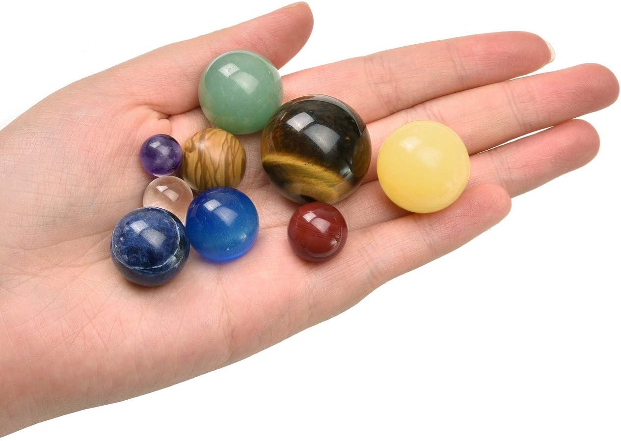 Jovivi 9 Planets Solar System Crystal Ball Decorations
