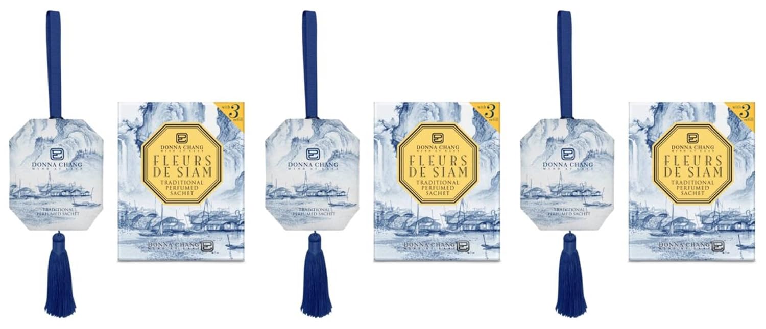 DONNA CHANG Fleurs De Siam Perfumed Sachet Pack of 3