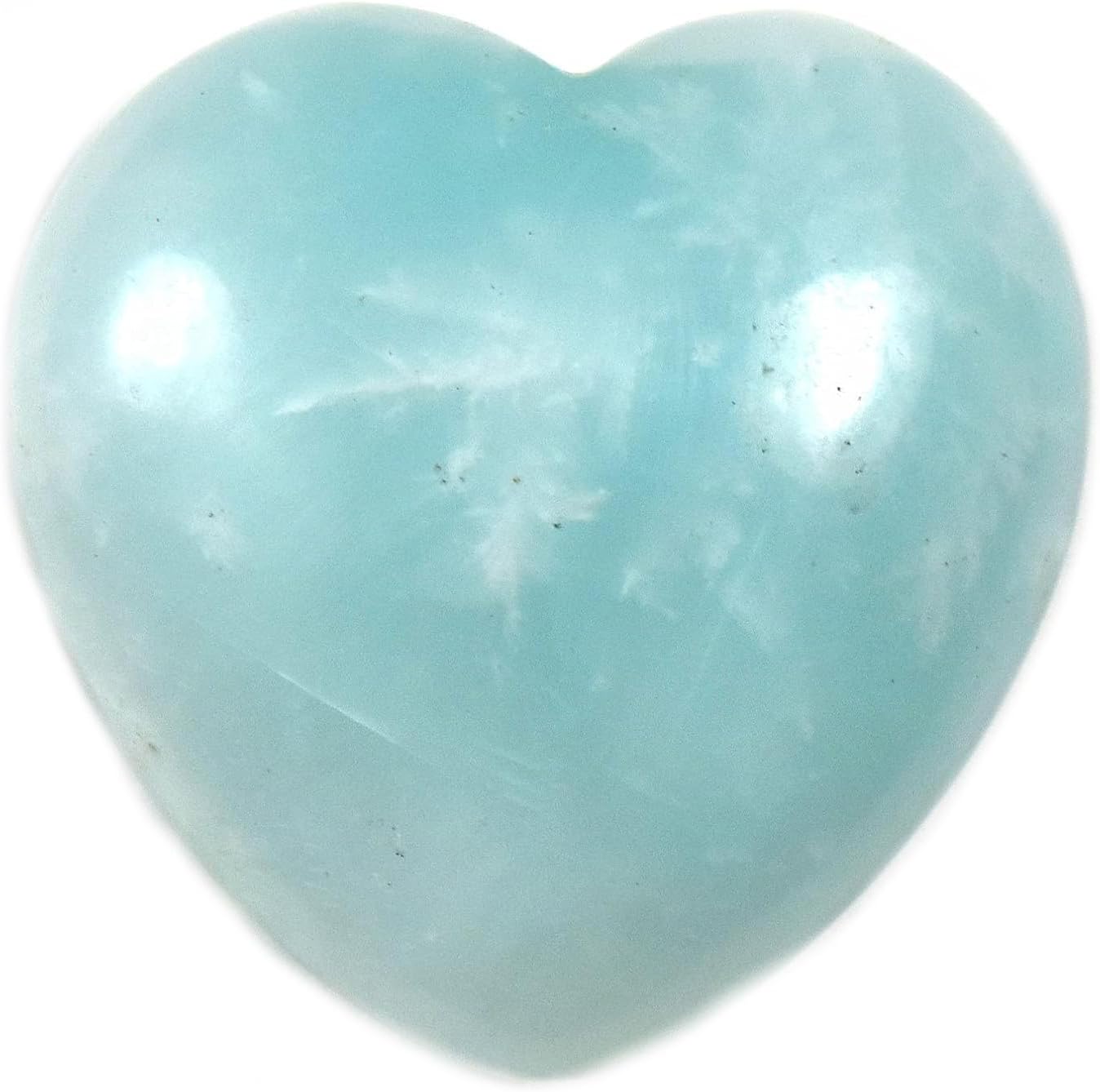 Blue Aquamarine Puffy Heart Crystal Specimens 2PCS