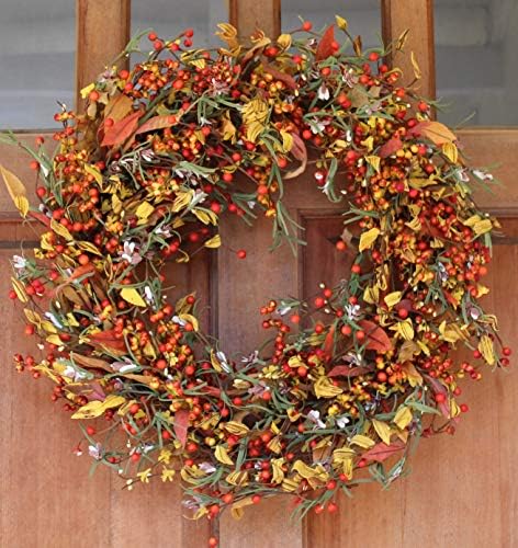 The Wreath depot Appalachia Berry Silk Fall Door Wreath 24 Inch