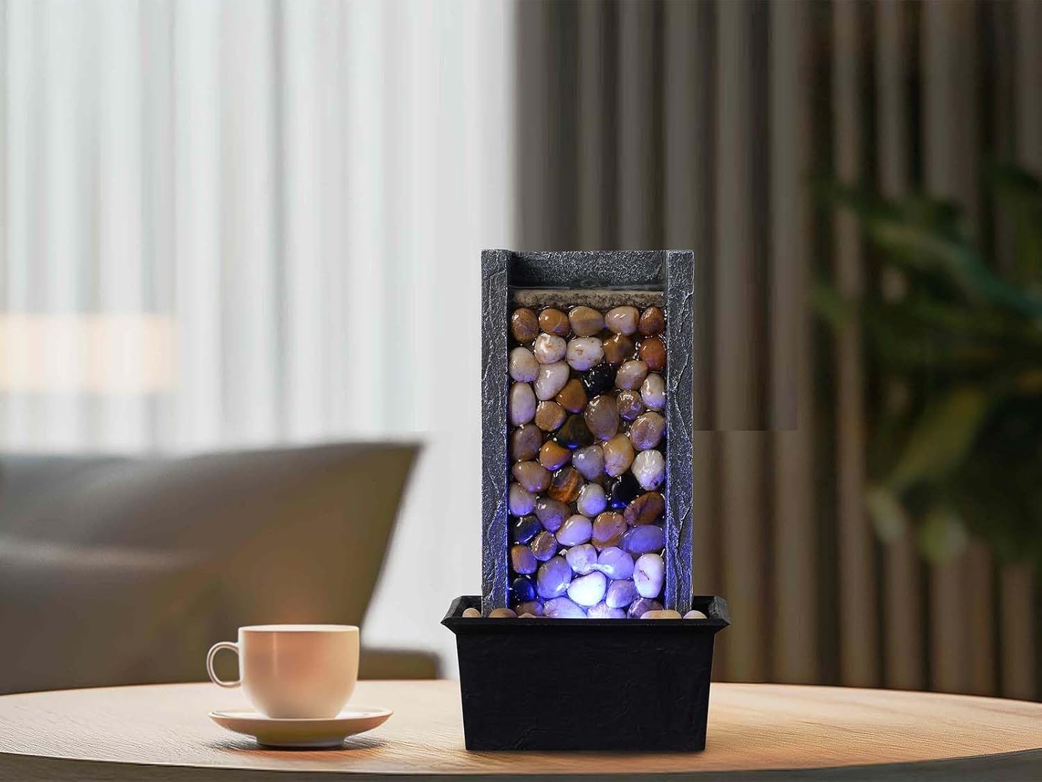 Kalona 106 Inch Indoor Waterfall Fountain with LED Lights