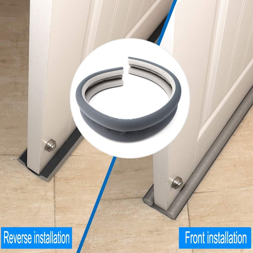 TEUOPIOE Under Door Draft Stopper Gray