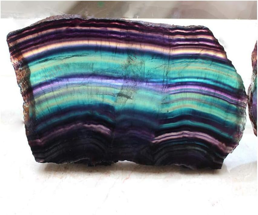 Rainbow Fluorite Slice Healing Crystal for Home Decor
