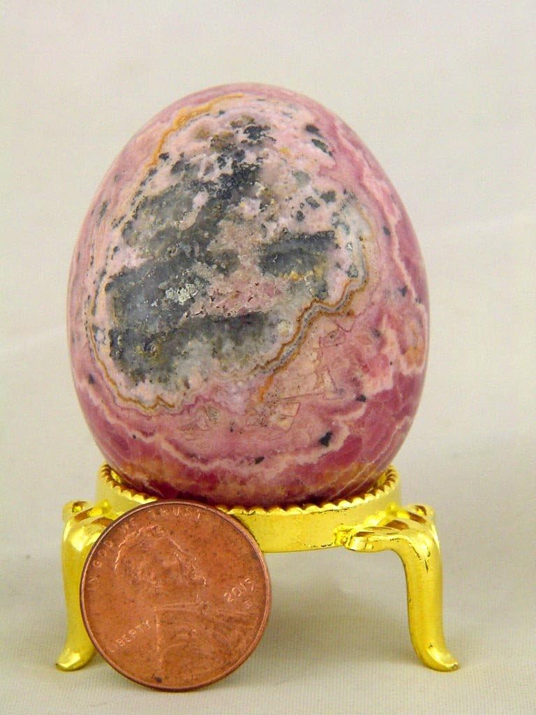 Rhodochrosite Healing Egg with Stand 1