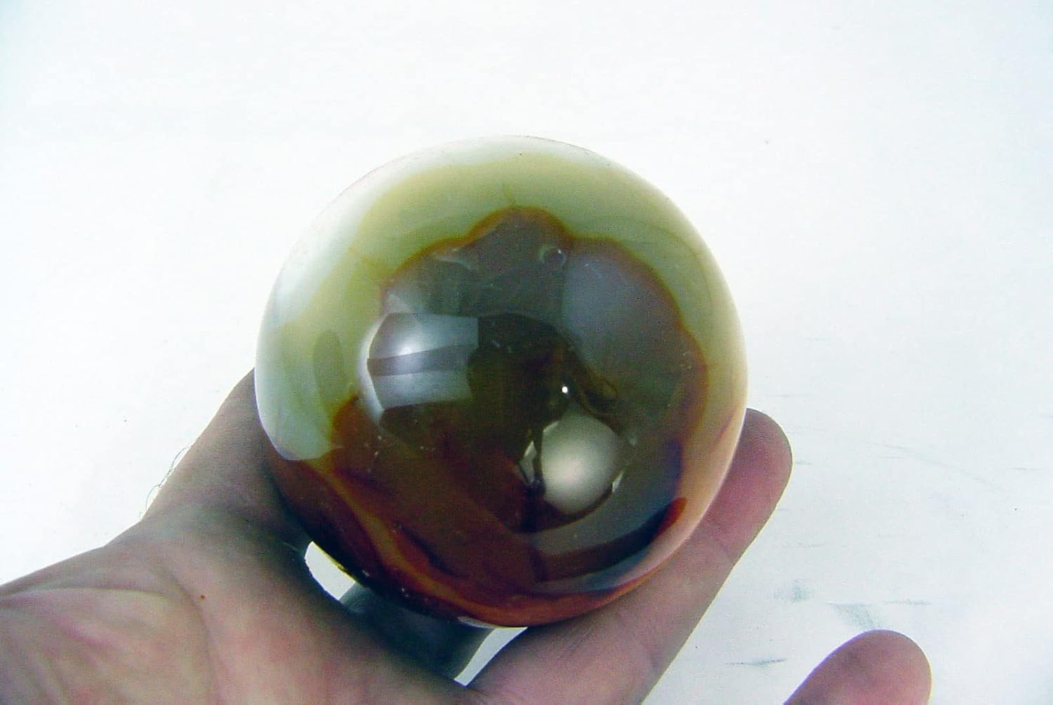 Carnelian Agate Sphere 67mm Healing Crystal with Stand