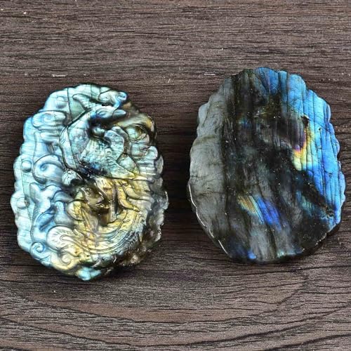 AMOYSTONE Labradorite Healing Palm Stone for Jewelry and Meditation