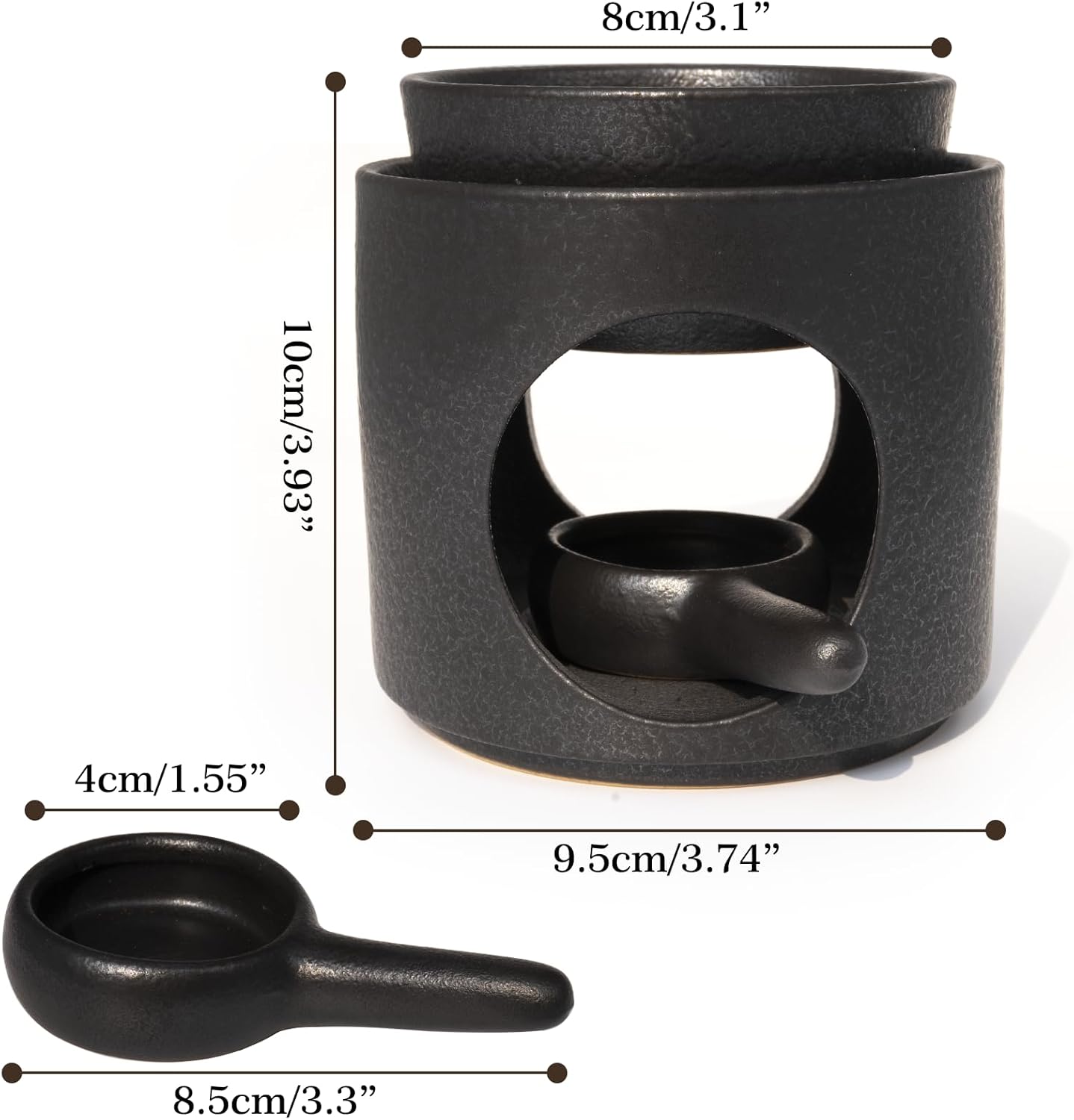 Ceramic Wax Burner with Removable Bowl and Tealight Holder