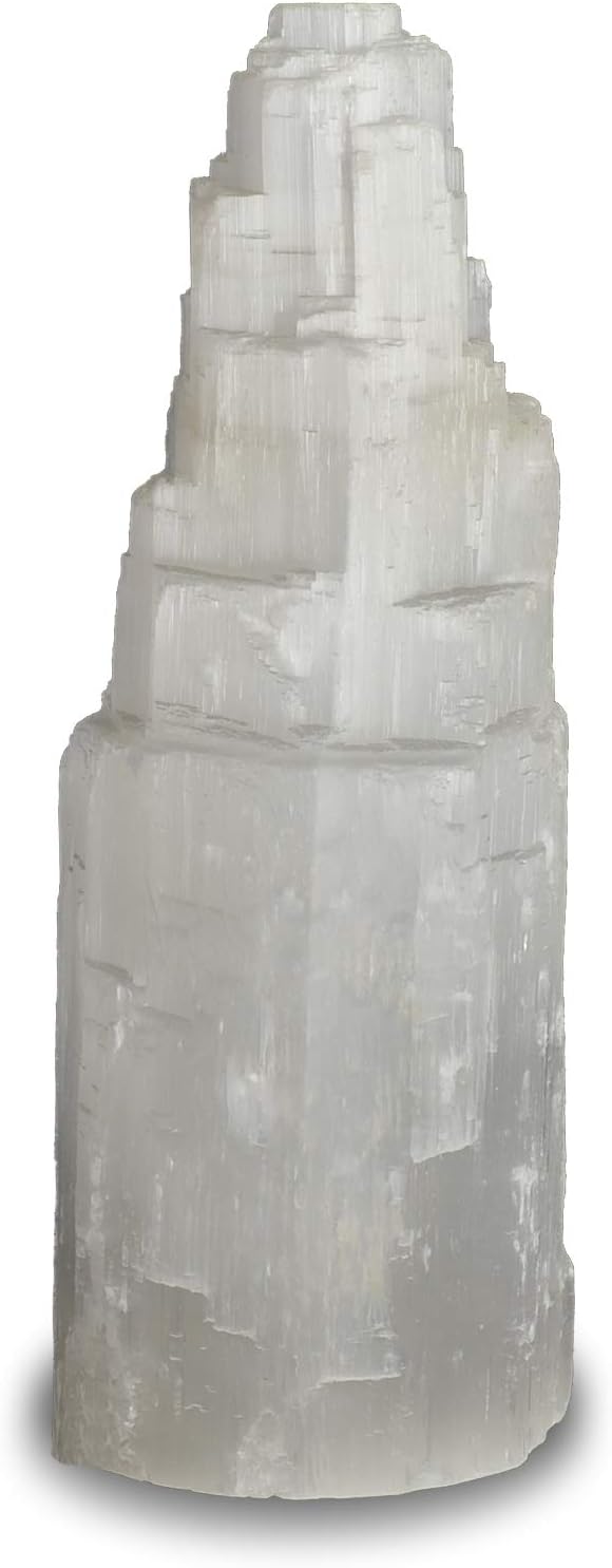2 Pieces White Selenite Carved Lamp with Dimmer Switch