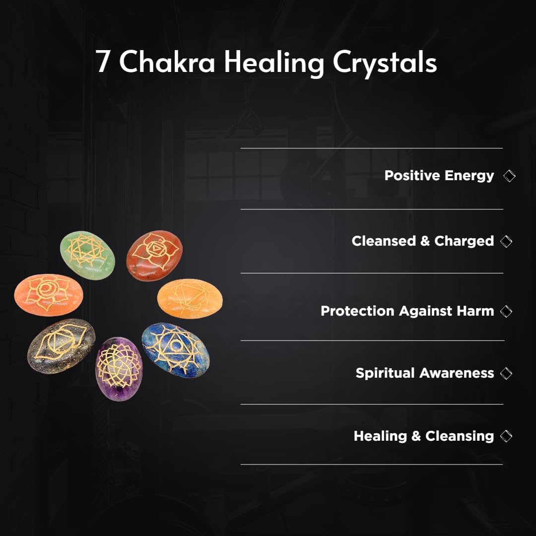 7 Chakra Healing Crystals Oval Stones Set