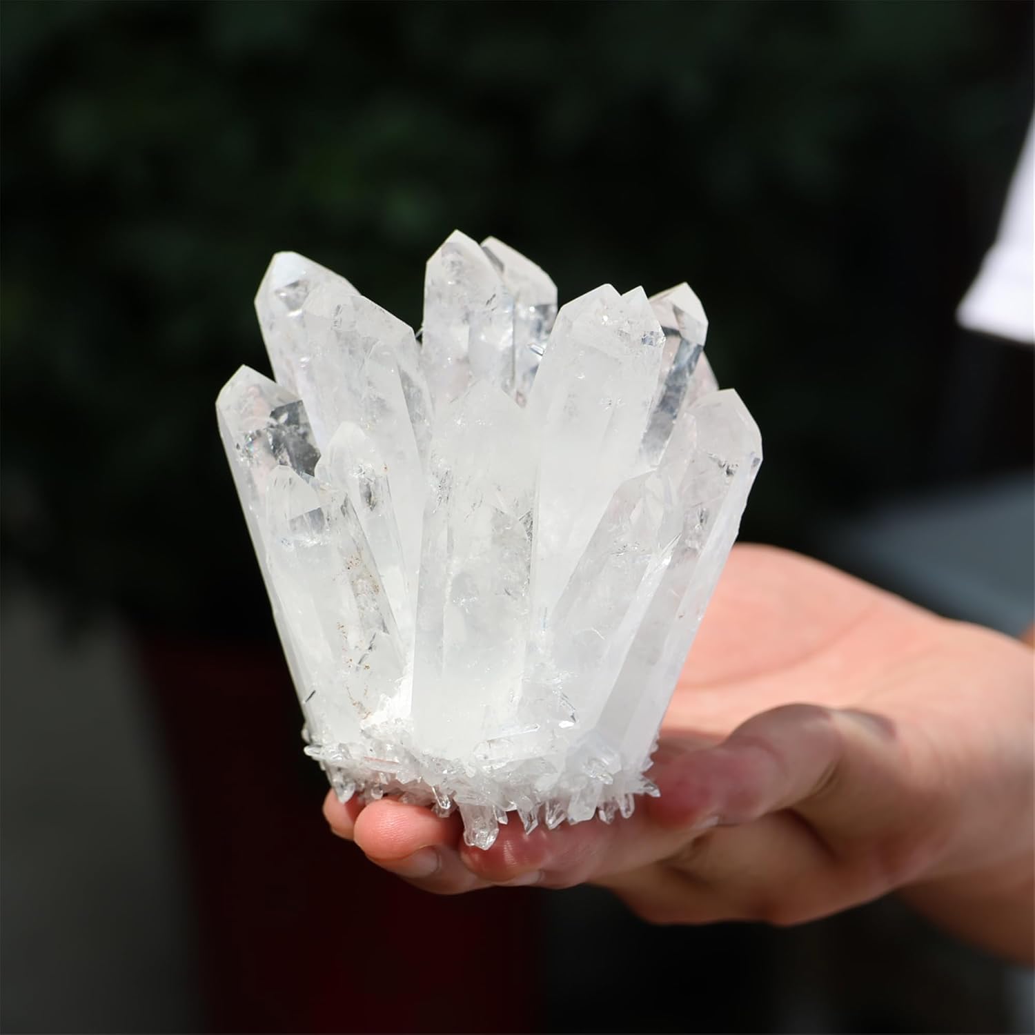 Unique Natural Clear Quartz Crystal Cluster Home Decor