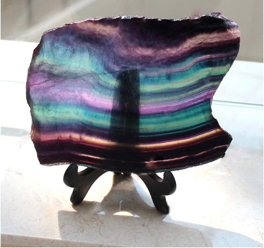 Rainbow Fluorite Slice Healing Crystal for Home Decor