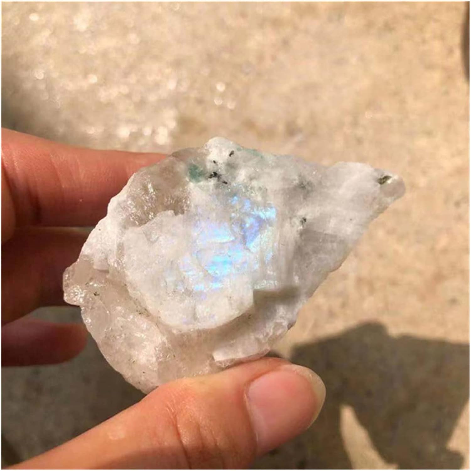 FIDEMM Natural Crystal Rainbow Moonstone Healing Stones 100g