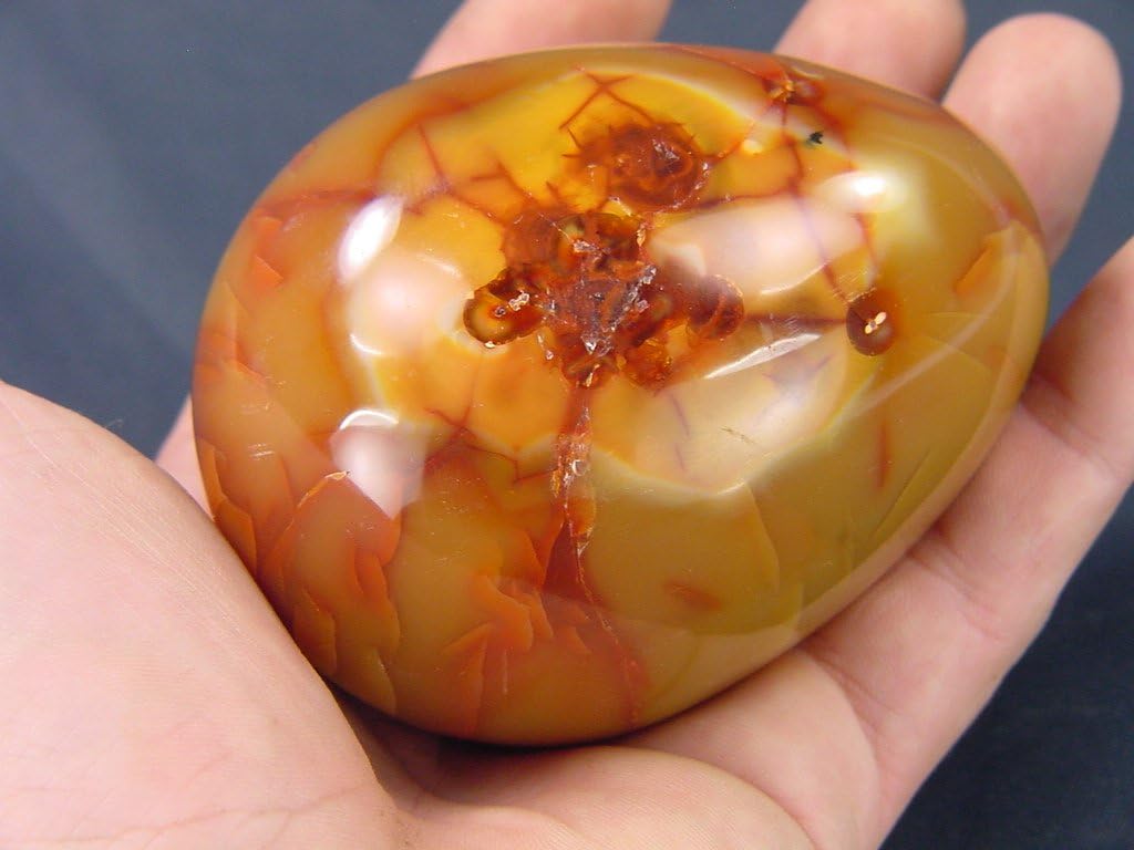 Carnelian Agate Egg with Stand 64x83mm
