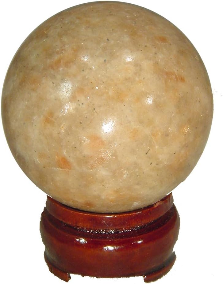Natural Indian Sunstone 22 Inch Sphere Gemstone Lapidary with Stand