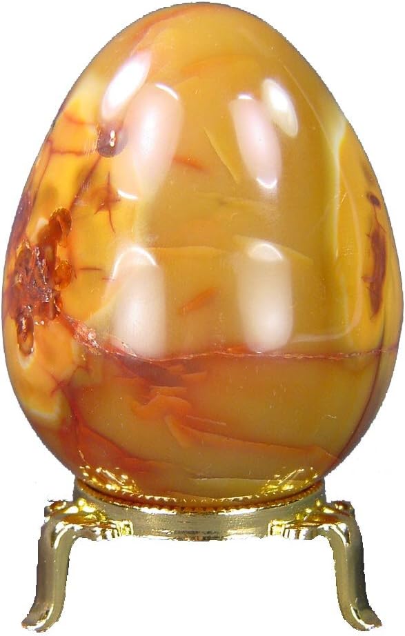 Carnelian Agate Egg with Stand 64x83mm
