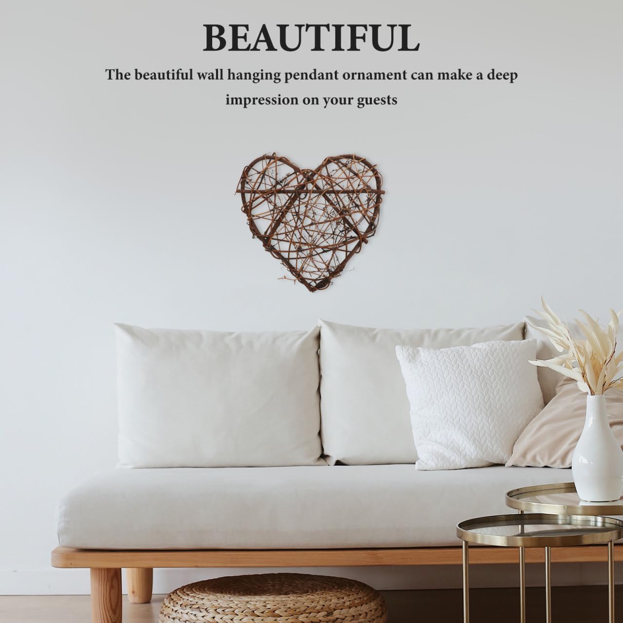 EXCEART 2 Pcs Rattan Wreath Decor for Crafts