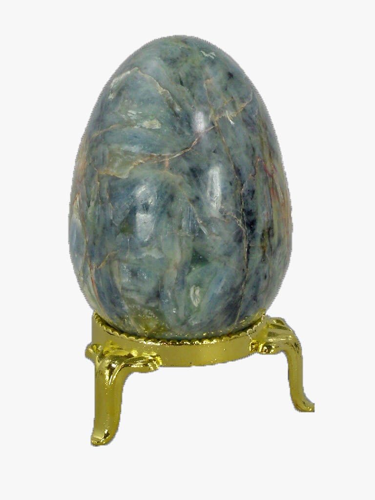BUTW Kyanite Healing Egg Reiki Activated Lapidary with Stand