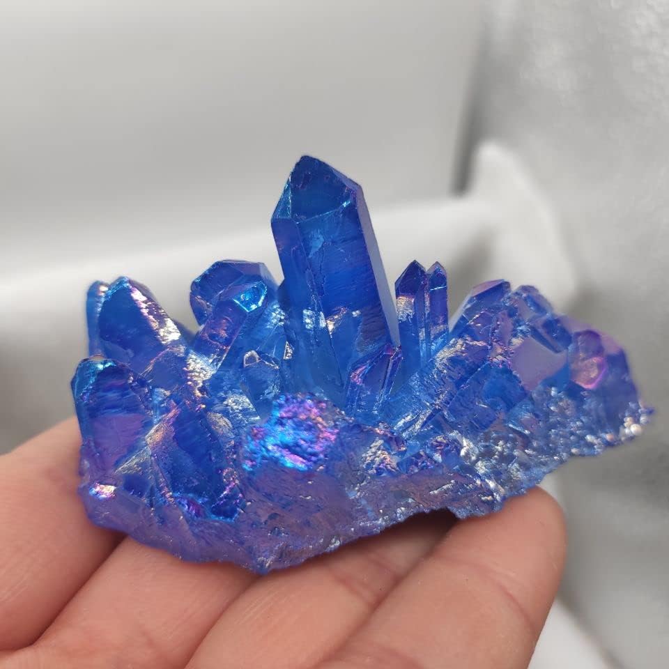 1pcs Blue Angel Aura Flower Crystal Cluster Healing Gemstone